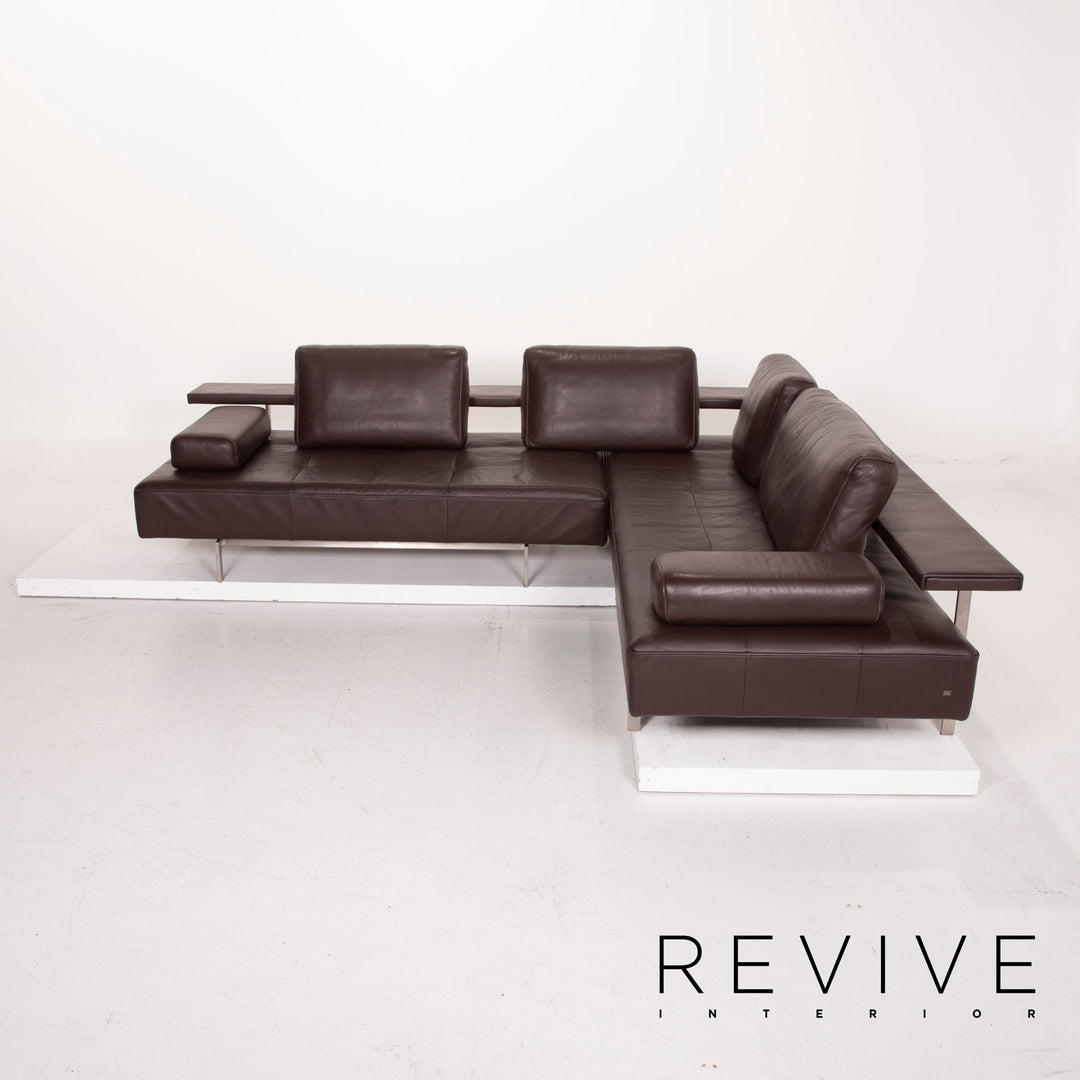 Rolf Benz Dono Leather Sofa Dark Brown Corner Sofa Feature #15282