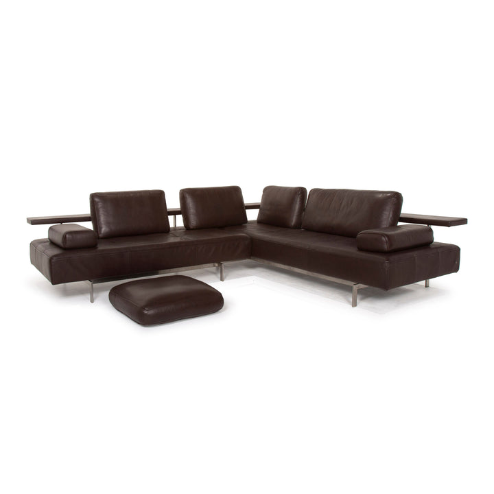 Rolf Benz Dono Leather Sofa Dark Brown Corner Sofa Feature #15282