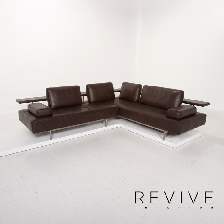 Rolf Benz Dono Leather Sofa Dark Brown Corner Sofa Feature #15282
