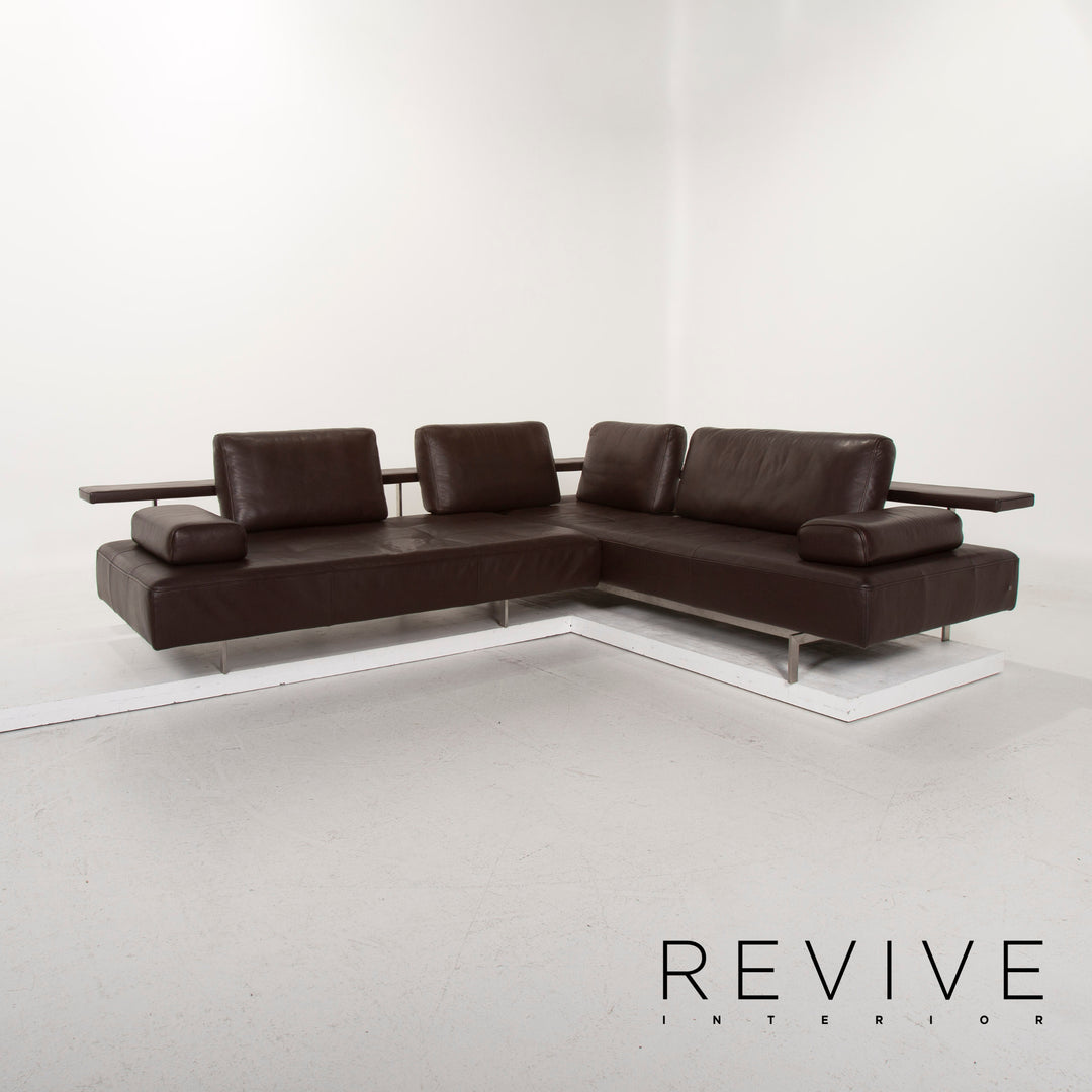 Rolf Benz Dono Leather Sofa Dark Brown Corner Sofa Feature #15282