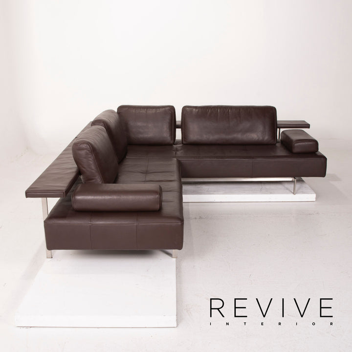 Rolf Benz Dono Leather Sofa Dark Brown Corner Sofa Feature #15282