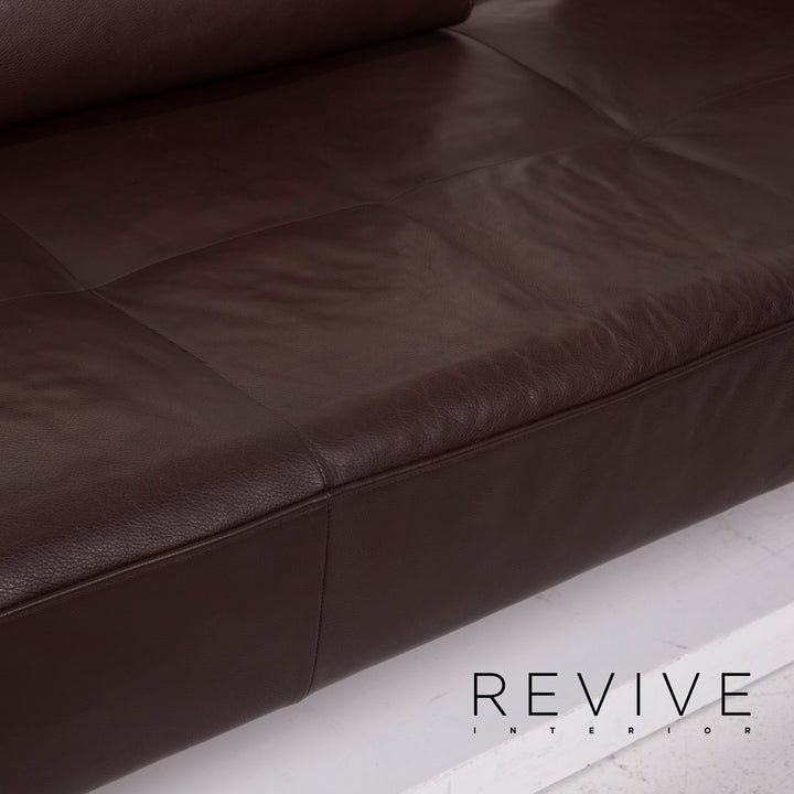Rolf Benz Dono Leather Sofa Dark Brown Corner Sofa Feature #15282