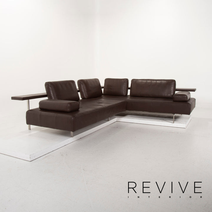 Rolf Benz Dono Leather Sofa Dark Brown Corner Sofa Feature #15282