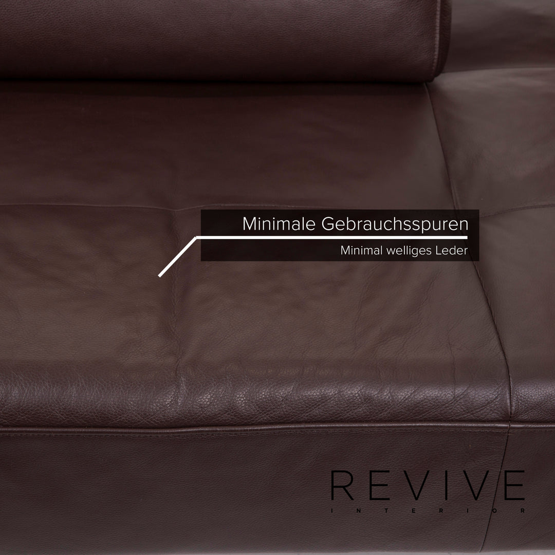 Rolf Benz Dono Leather Sofa Dark Brown Corner Sofa Feature #15282