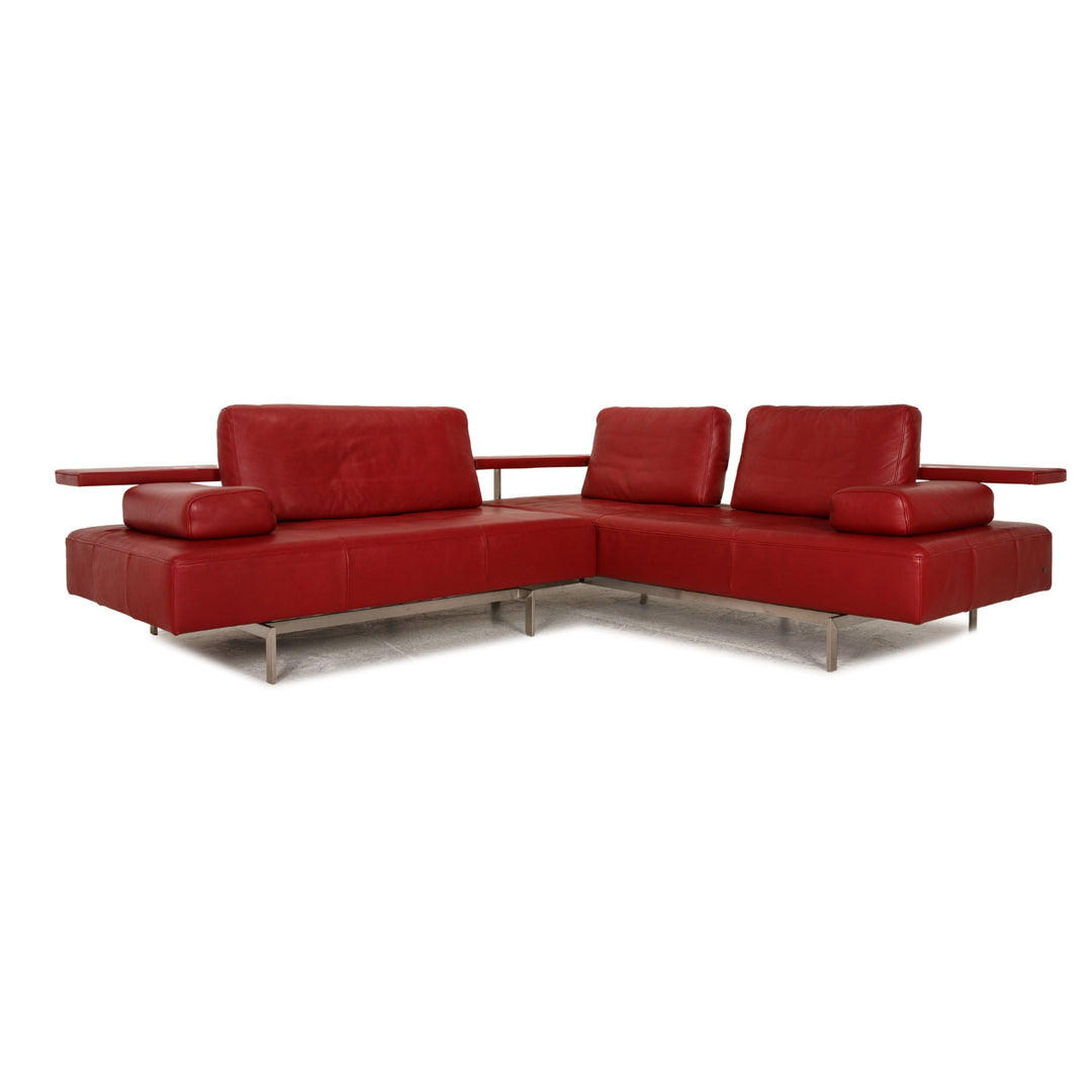 Rolf Benz Dono Leather Sofa Red Corner Sofa Couch