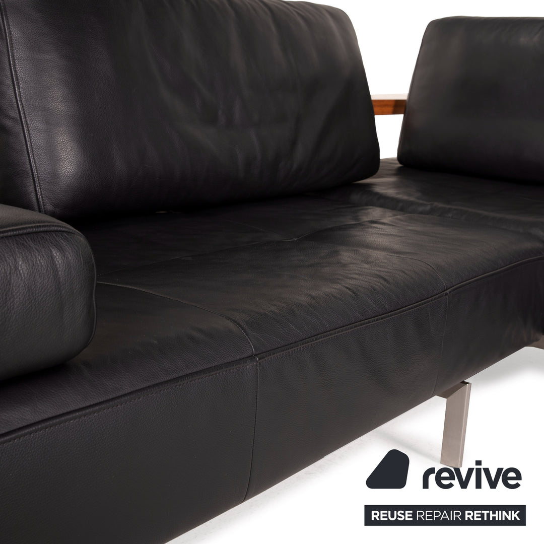 Rolf Benz Dono Leder Sofa Schwarz Ecksofa