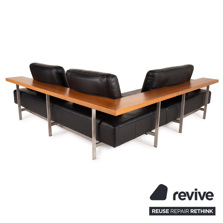 Rolf Benz Dono Leder Sofa Schwarz Ecksofa