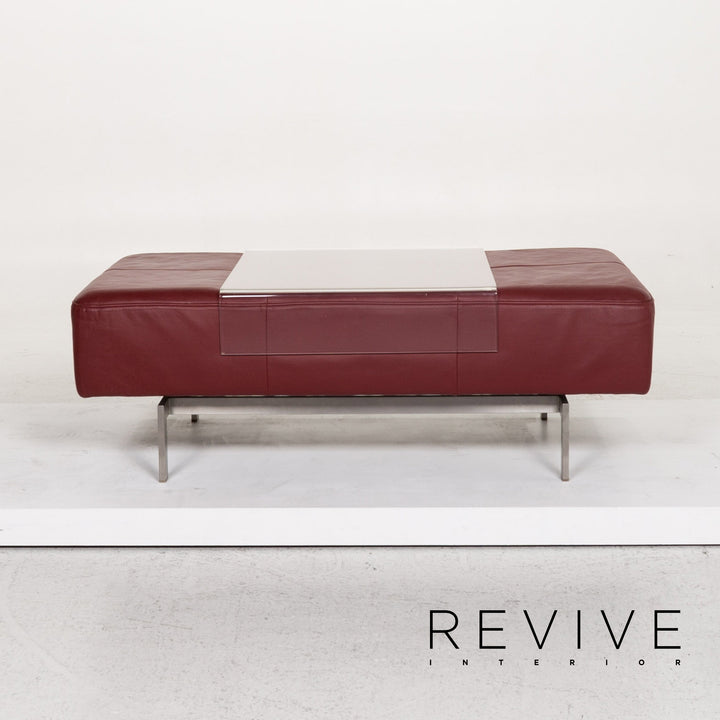 Rolf Benz Dono Red Stool Leather