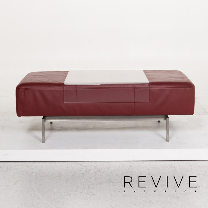 Rolf Benz Dono Red Stool Leather