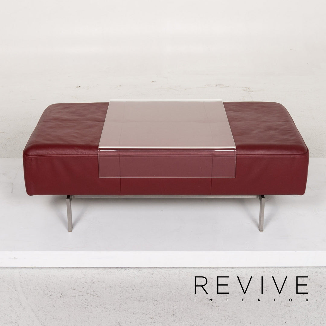 Rolf Benz Dono Red Stool Leather