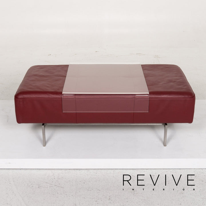 Rolf Benz Dono Red Stool Leather