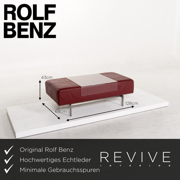Rolf Benz Dono Red Stool Leather