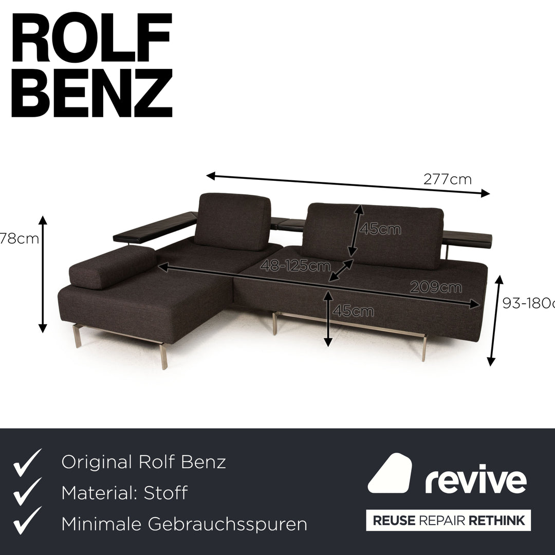 Rolf Benz Dono fabric sofa gray corner sofa