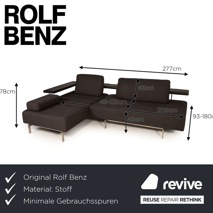 Rolf Benz Dono fabric sofa gray corner sofa