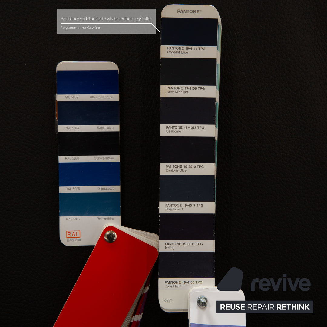 Rolf Benz EGO-G leather stool dark blue