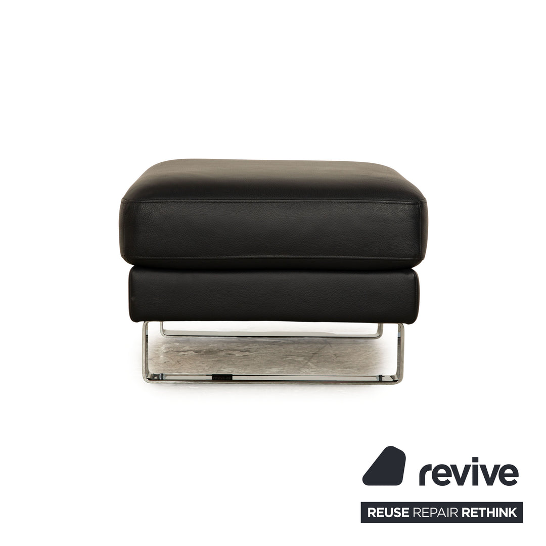 Rolf Benz EGO-G leather stool dark blue