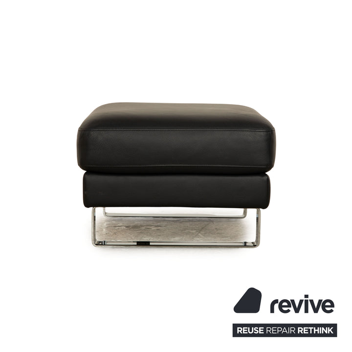 Rolf Benz EGO-G leather stool dark blue