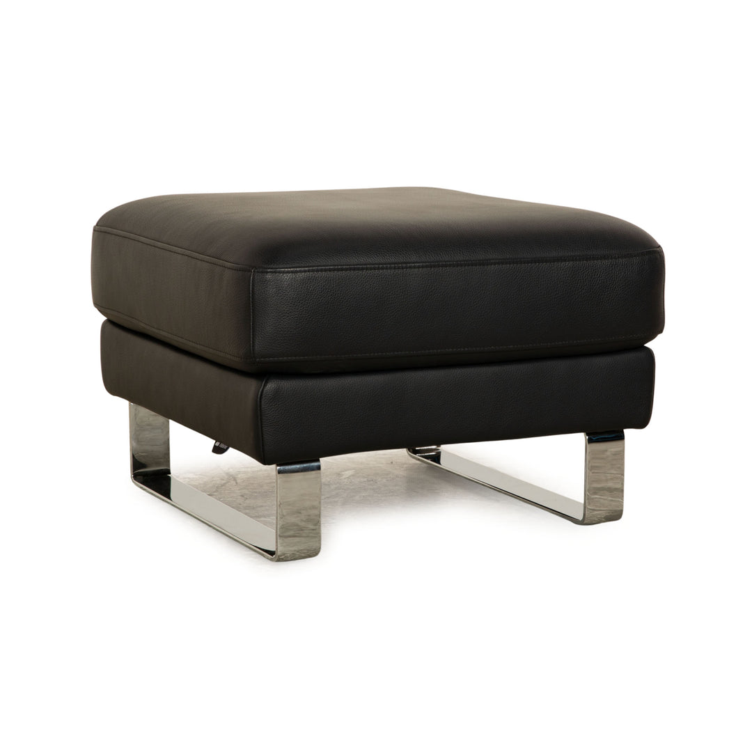 Rolf Benz EGO-G leather stool dark blue