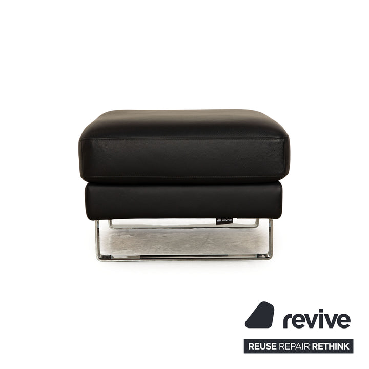 Rolf Benz EGO-G leather stool dark blue
