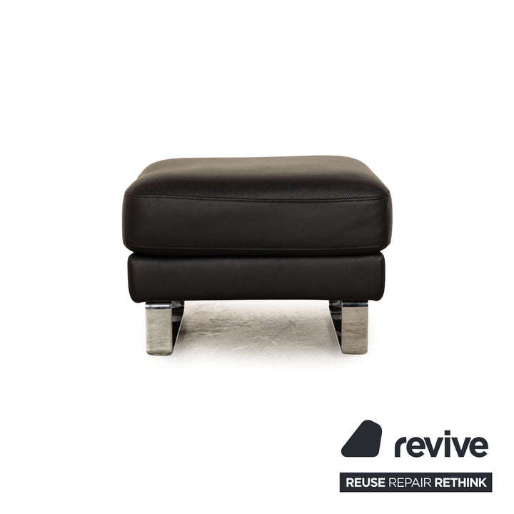 Rolf Benz EGO-G leather stool dark blue