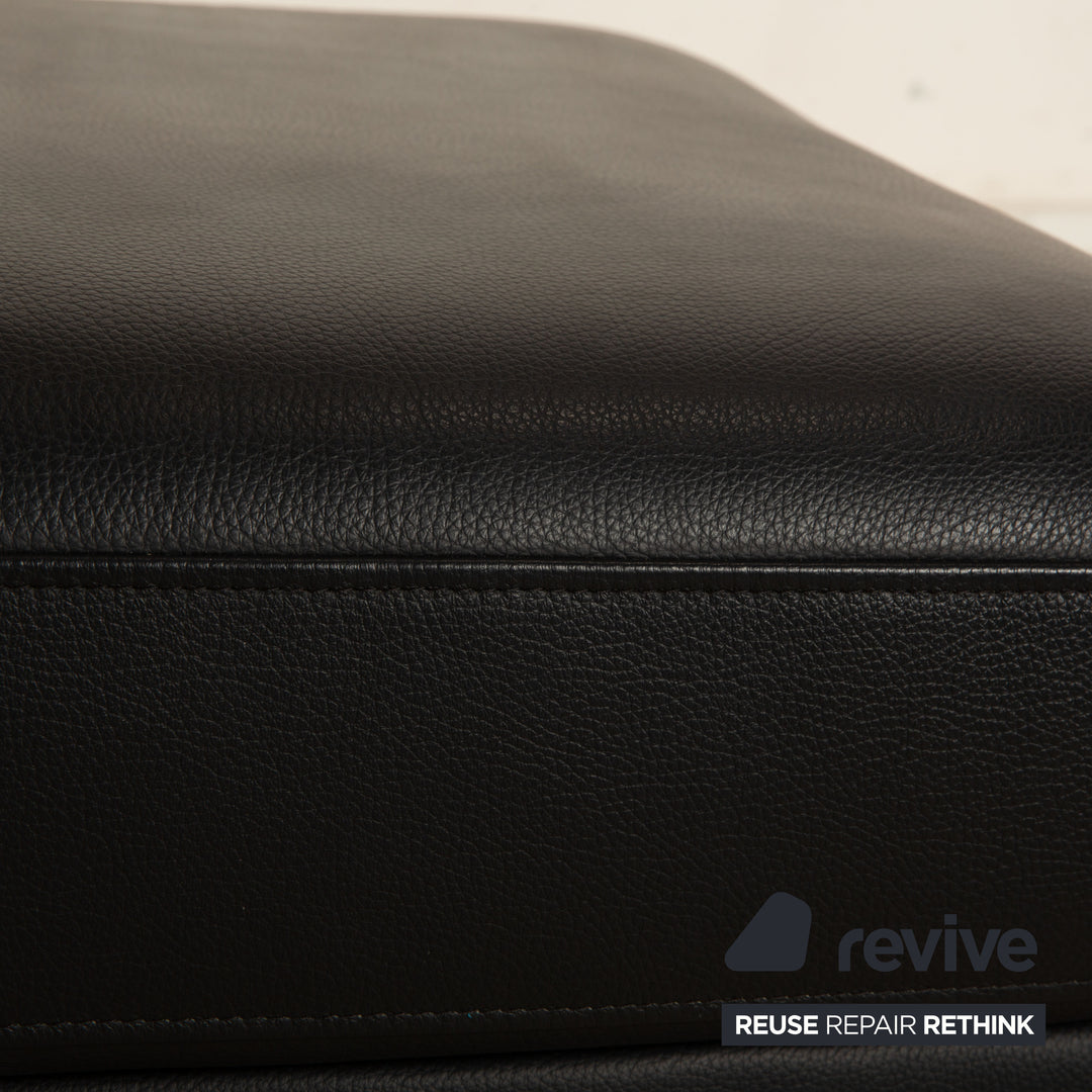 Rolf Benz EGO-G leather stool dark blue