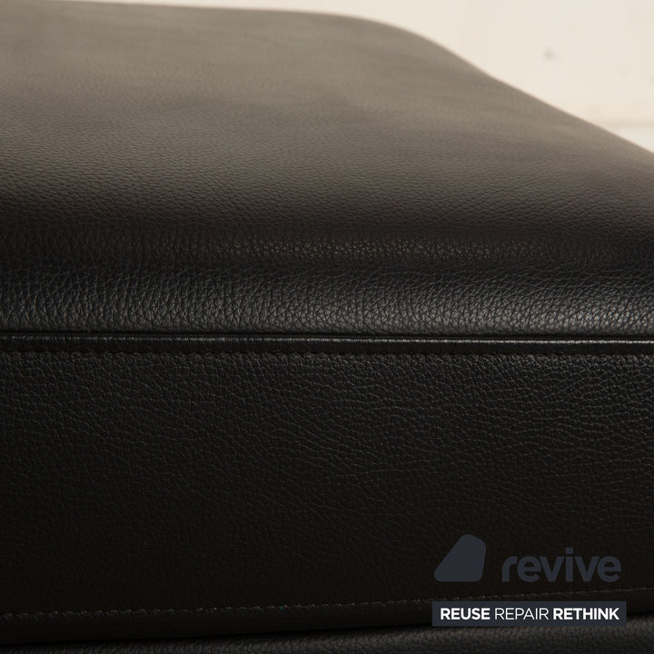 Rolf Benz EGO-G leather stool dark blue