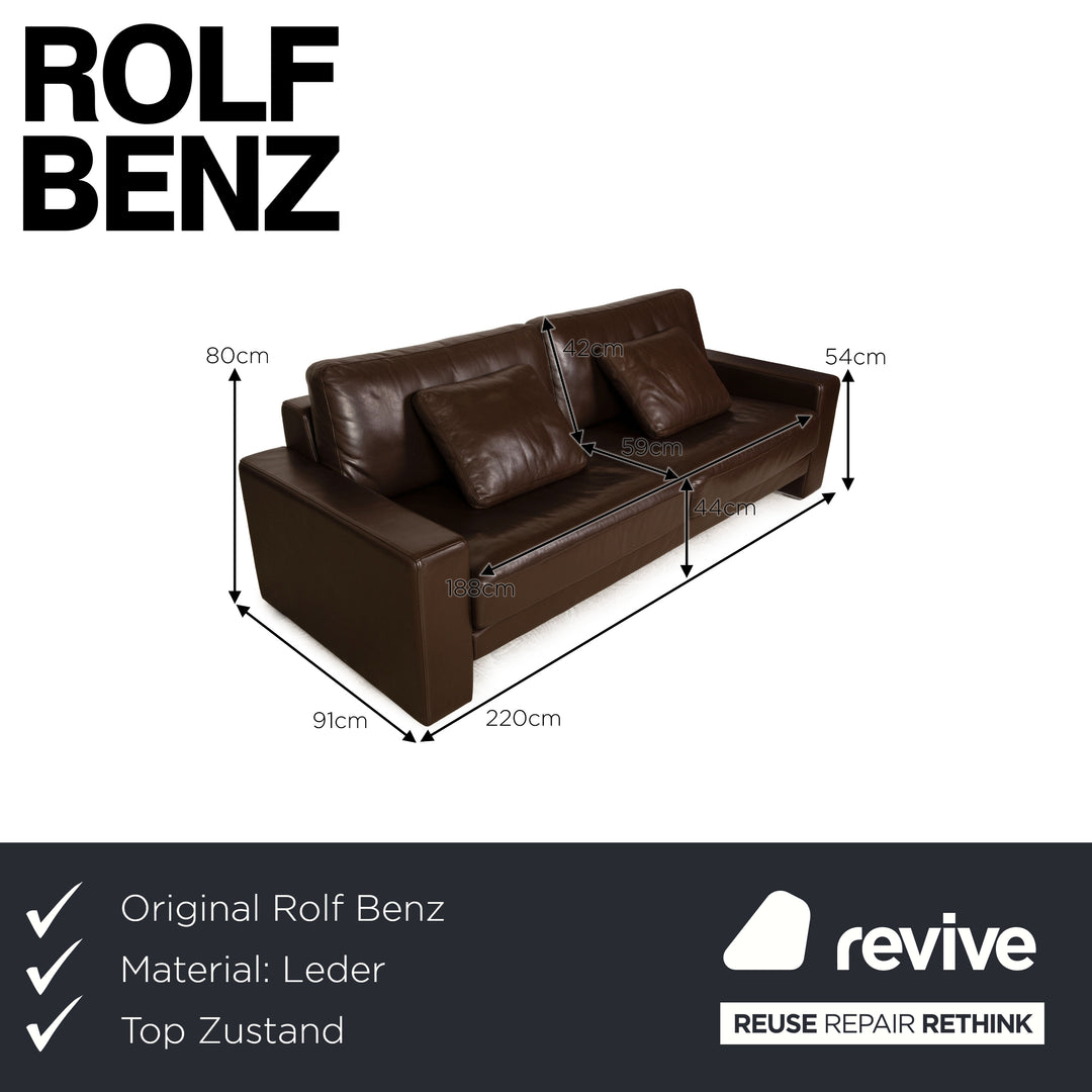 Rolf Benz EGO Leder Dreisitzer Braun Sofa Couch