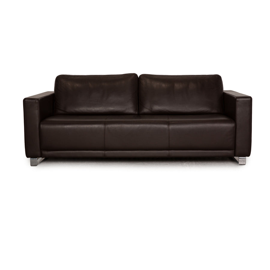 Rolf Benz EGO leather three-seater brown dark brown couch sofa