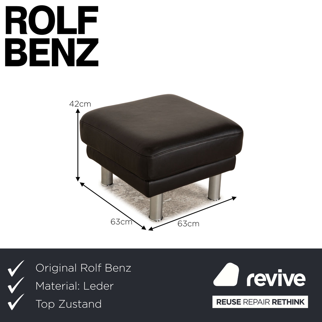 Rolf Benz Ego Leather Stool Black
