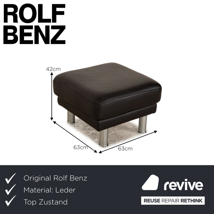 Rolf Benz Ego Leather Stool Black