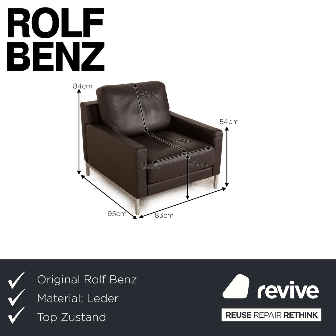 Rolf Benz Ego Leather Armchair Brown