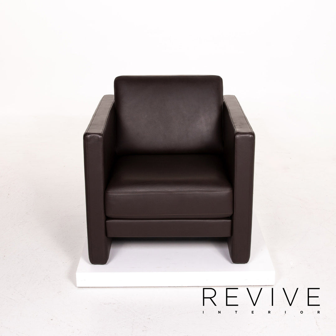Rolf Benz Ego Leather Armchair Dark Brown Brown #14163