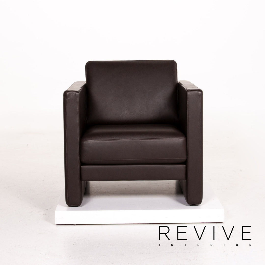 Rolf Benz Ego Leather Armchair Dark Brown Brown #14163