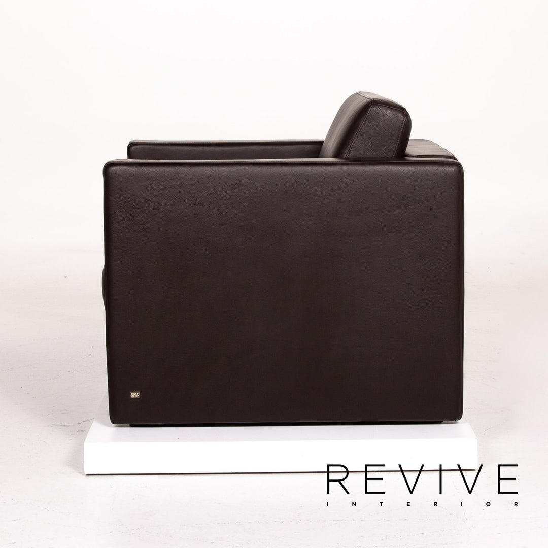 Rolf Benz Ego Leather Armchair Dark Brown Brown #14163