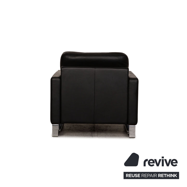 Rolf Benz Ego leather armchair set Black