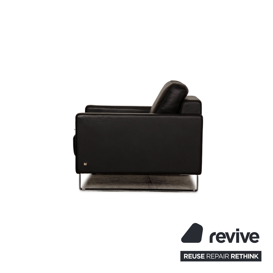 Rolf Benz Ego leather armchair set Black