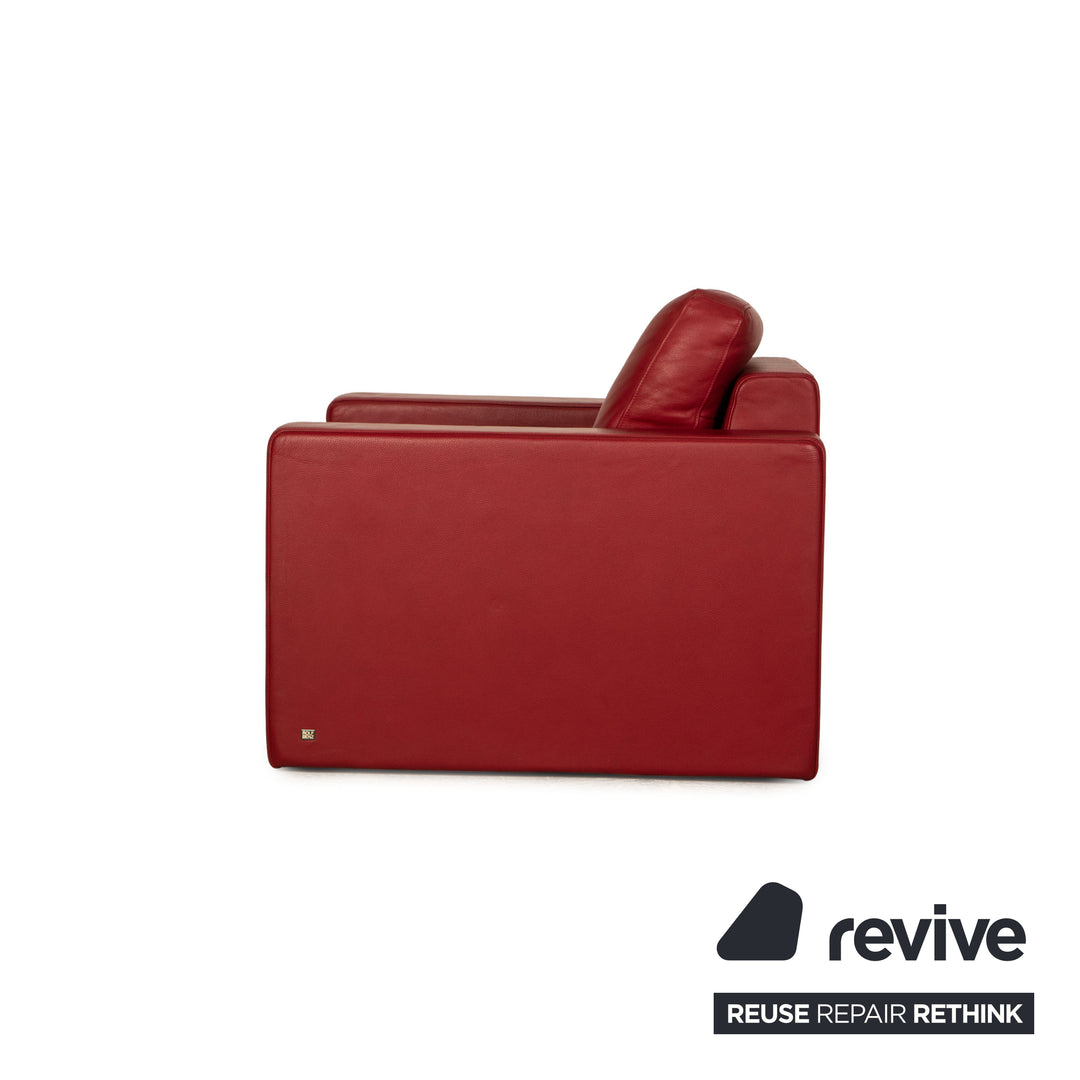 Rolf Benz EGO leather armchair red