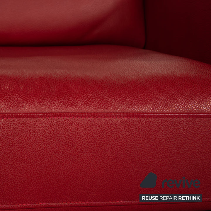 Rolf Benz EGO leather armchair red