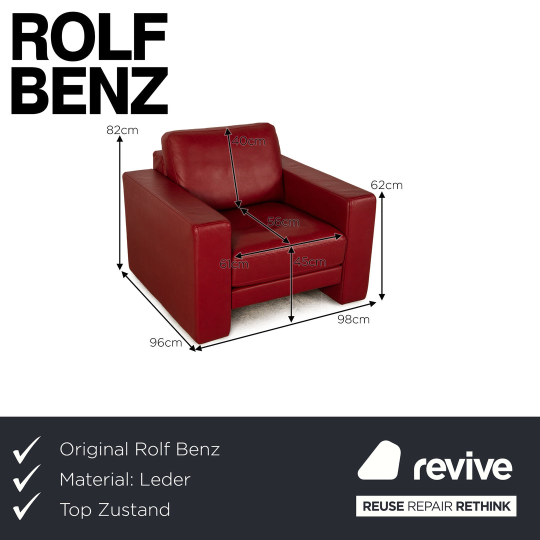 Rolf Benz EGO leather armchair red