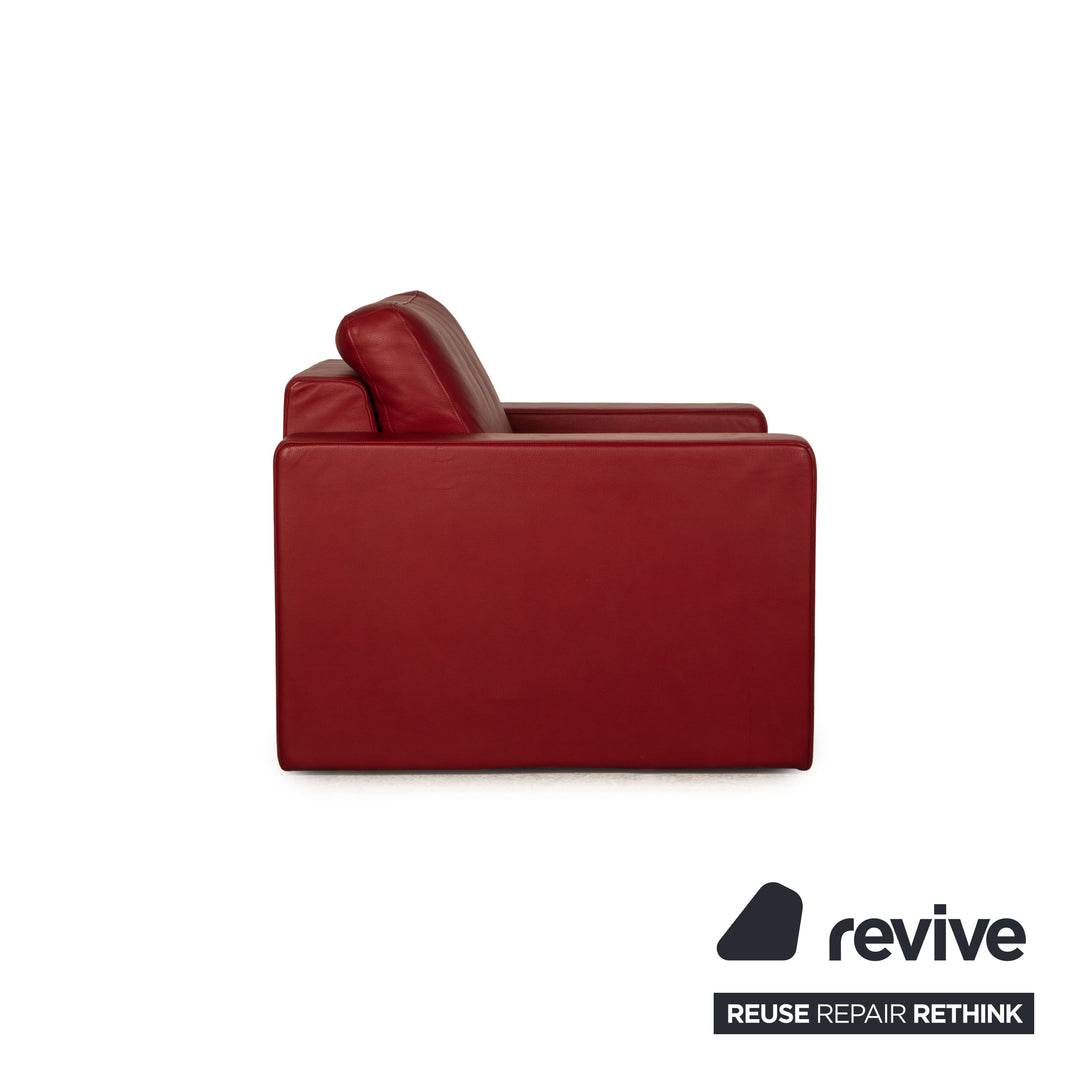 Rolf Benz EGO leather armchair red