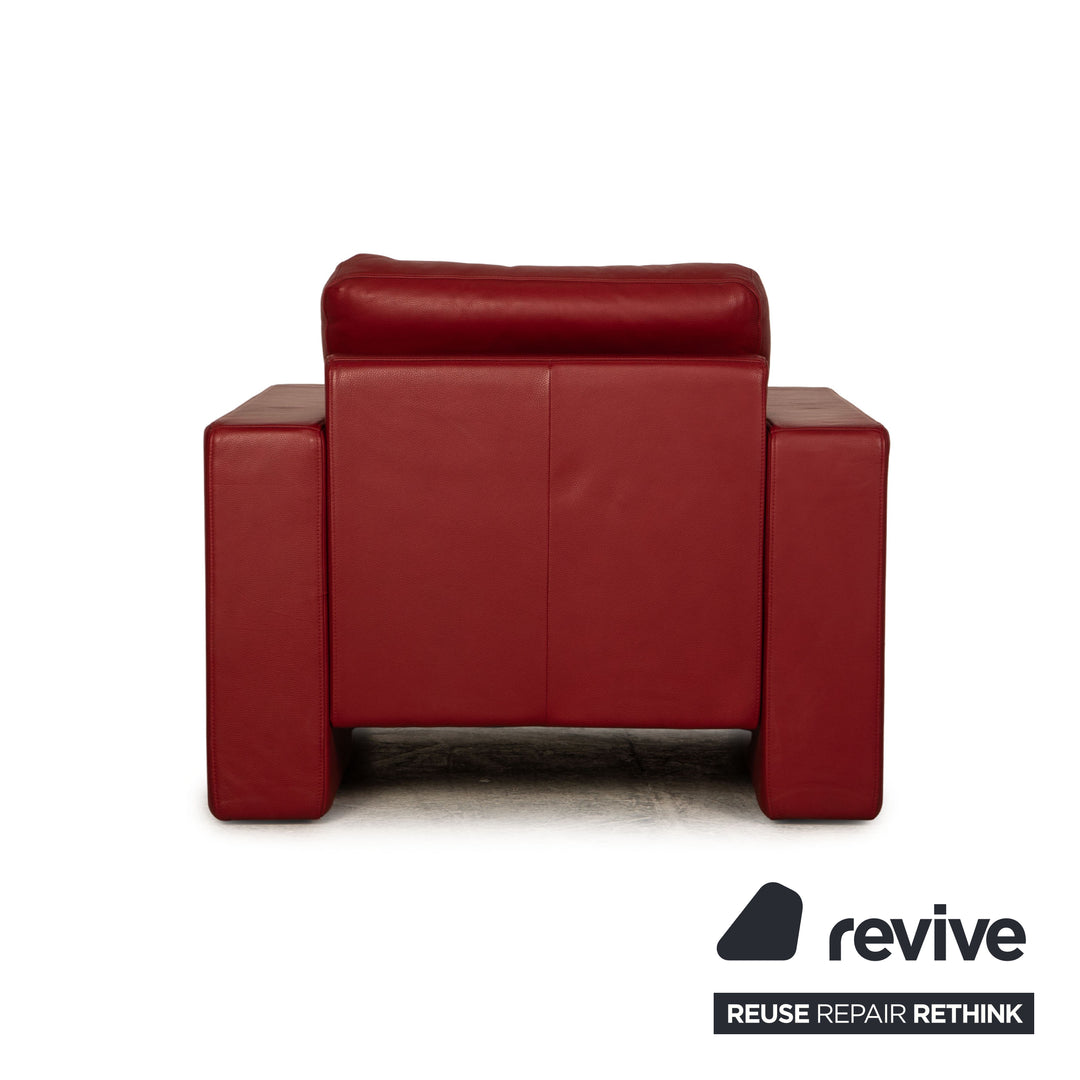 Rolf Benz EGO leather armchair red
