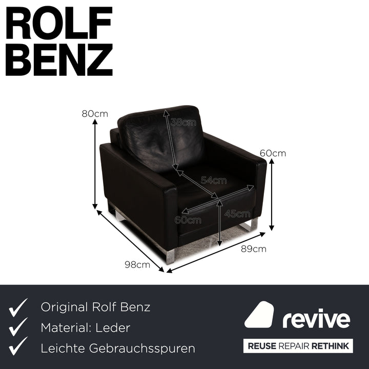 Rolf Benz Ego Leather Armchair Black