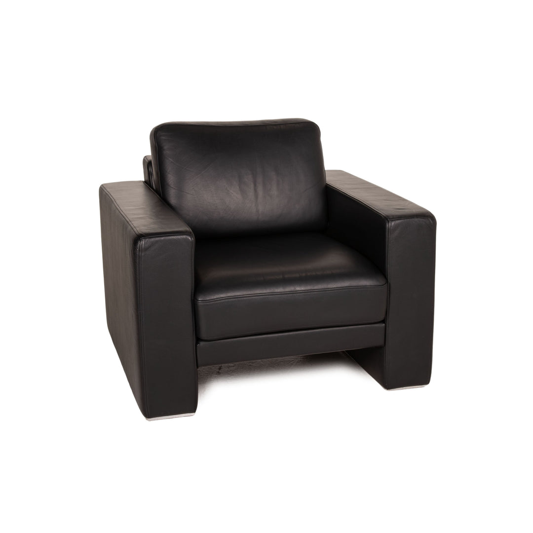 Rolf Benz Ego Leder Sessel Schwarz