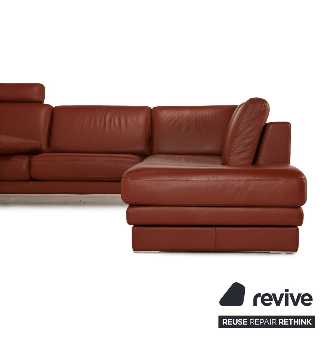 Rolf Benz Ego Leather Sofa Brown Corner Sofa Couch