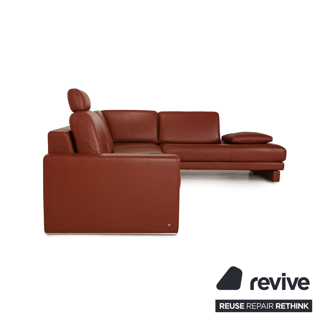 Rolf Benz Ego Leather Sofa Brown Corner Sofa Couch