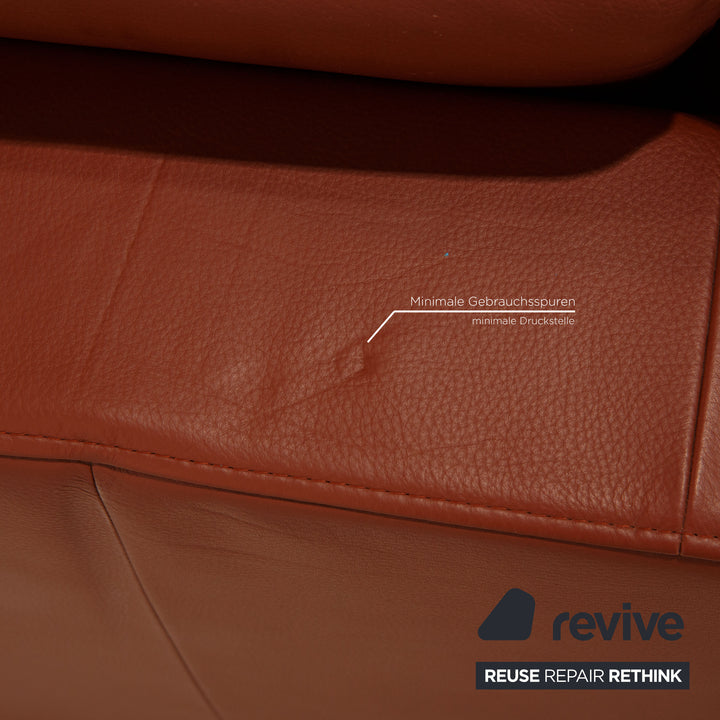 Rolf Benz Ego leather sofa set brown corner sofa stool