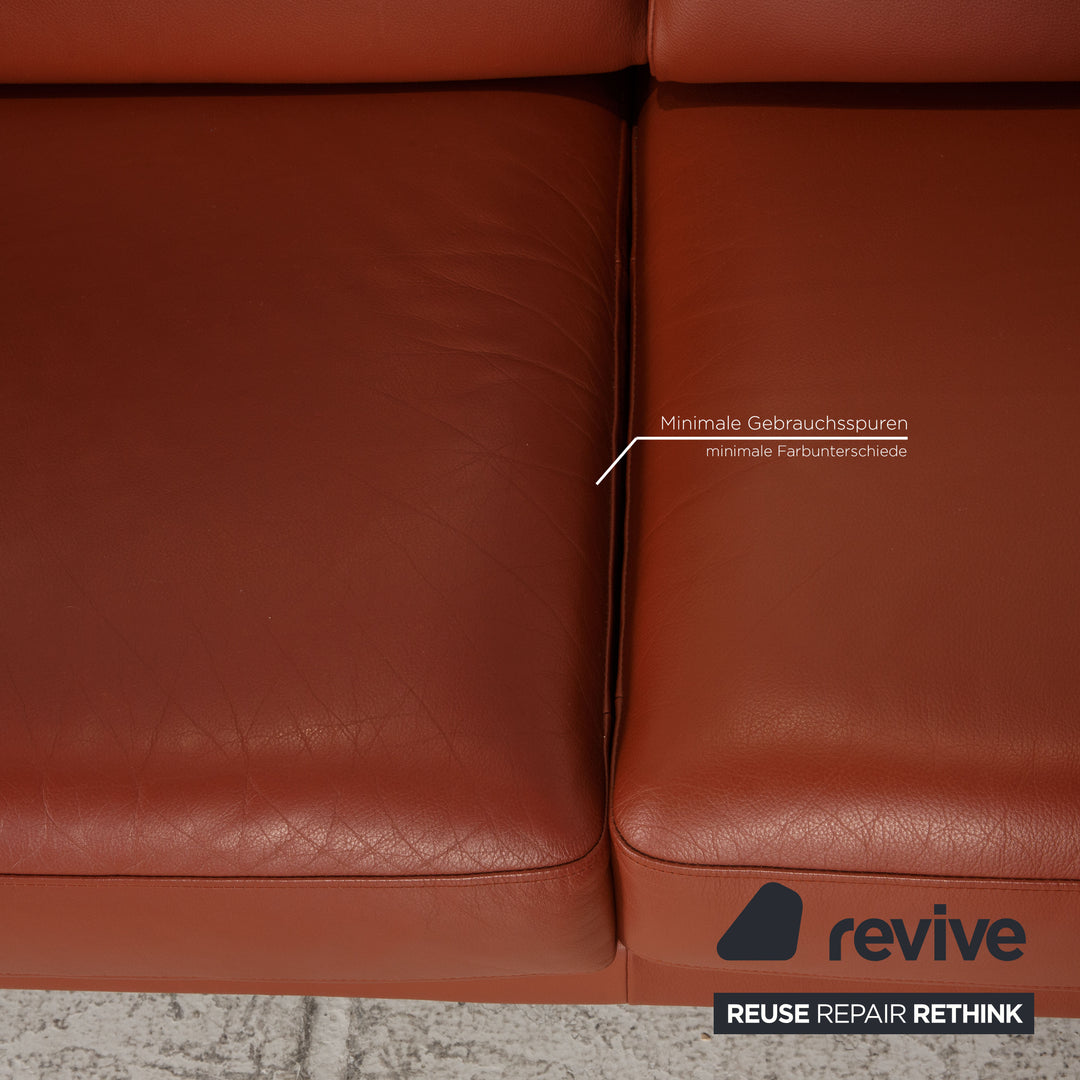 Rolf Benz Ego leather sofa set brown corner sofa stool