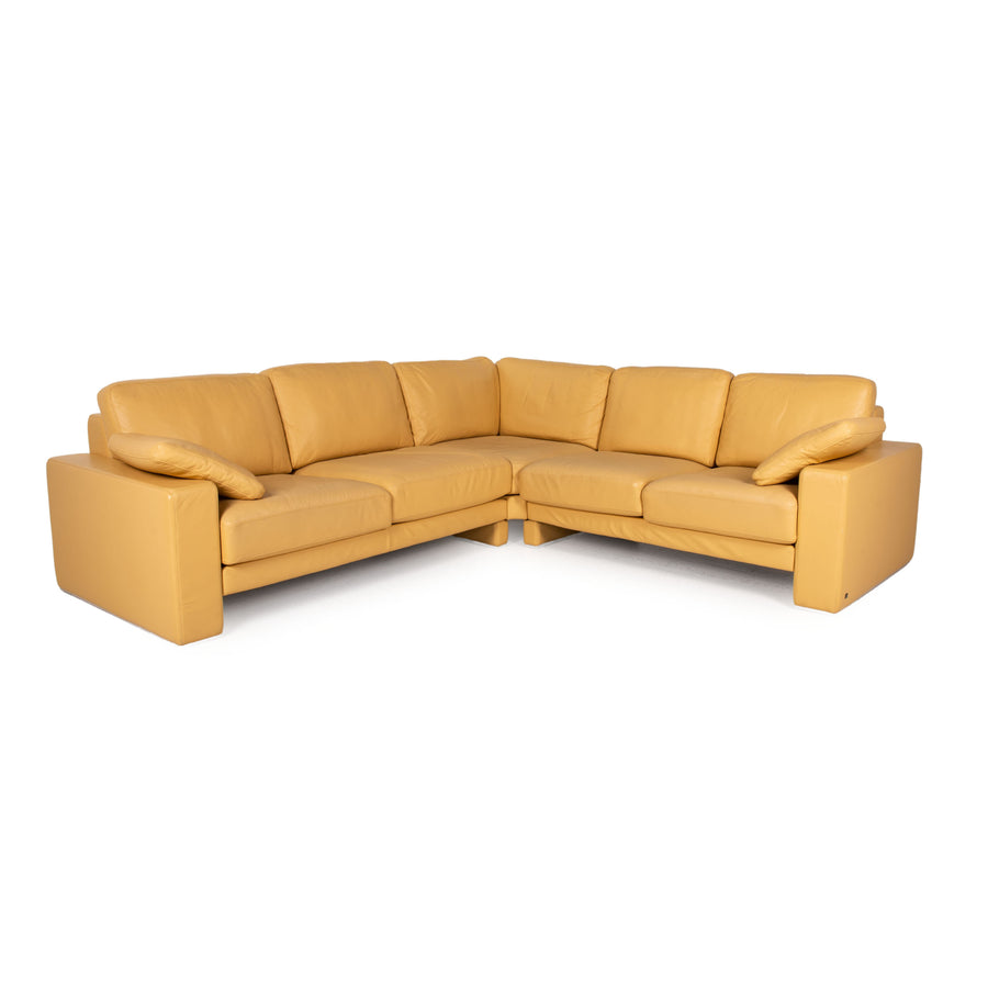 Rolf Benz EGO Leder Sofa Gelb Ecksofa Couch