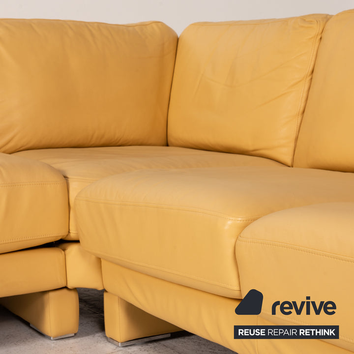 Rolf Benz EGO Leder Sofa Gelb Ecksofa Couch