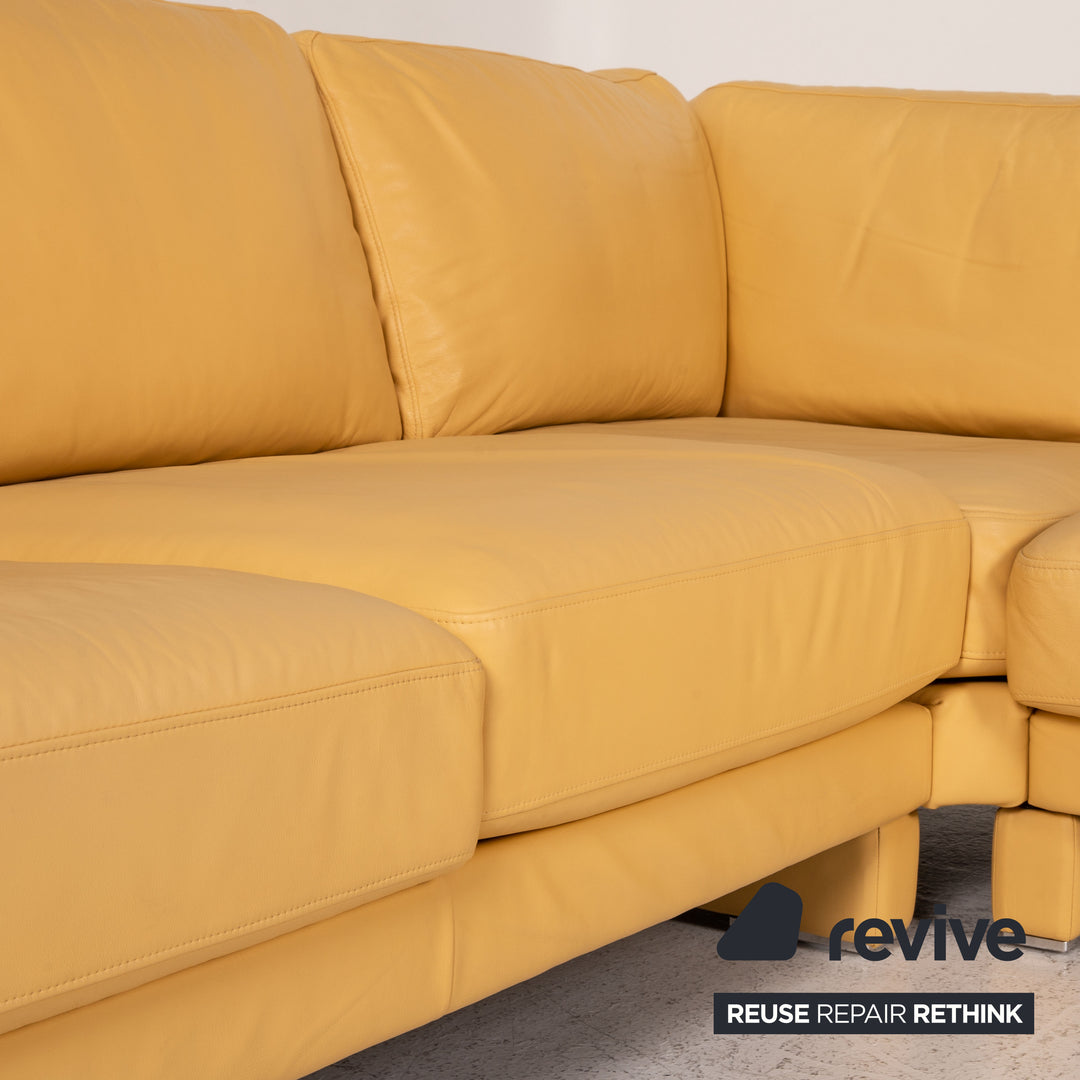 Rolf Benz EGO Leder Sofa Gelb Ecksofa Couch